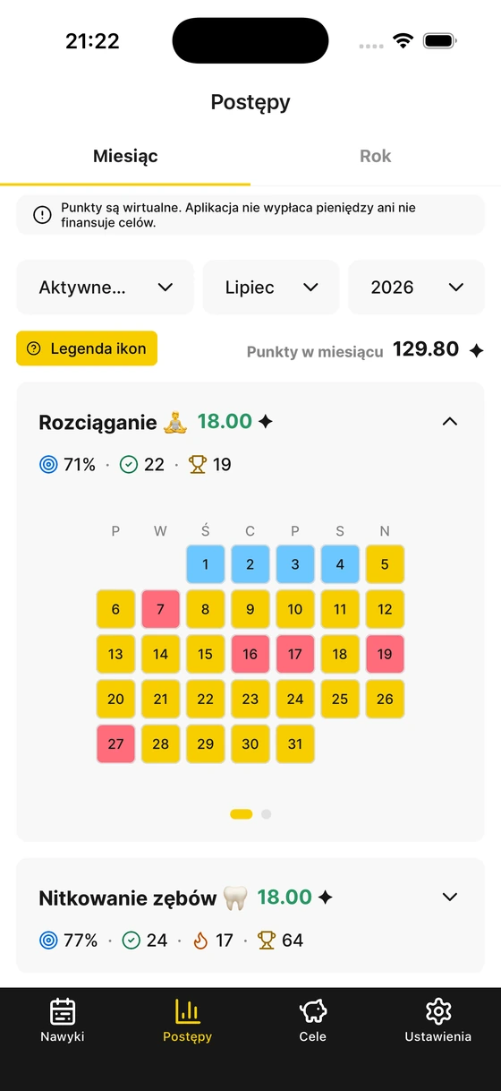 Zrzut ekranu: Śledź postępy