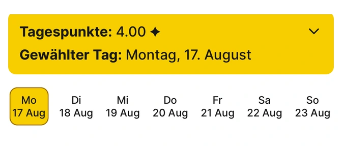 Wochenübersicht der Gewohnheiten in Habit Bank
