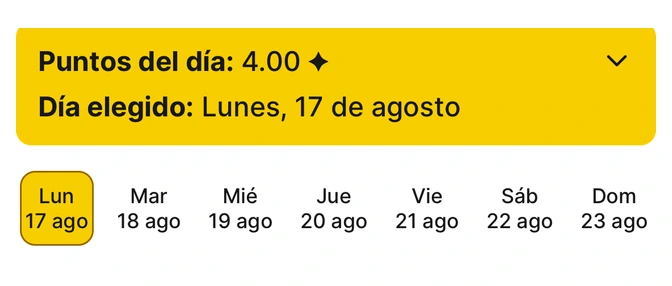 Pantalla del resumen semanal de hábitos de Habit Bank