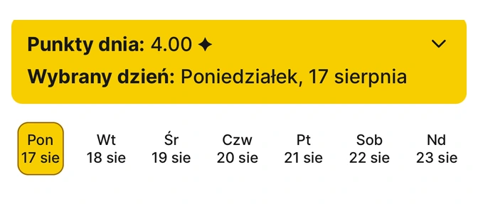 Ekran tygodniowego przeglądu nawyków w Habit Bank