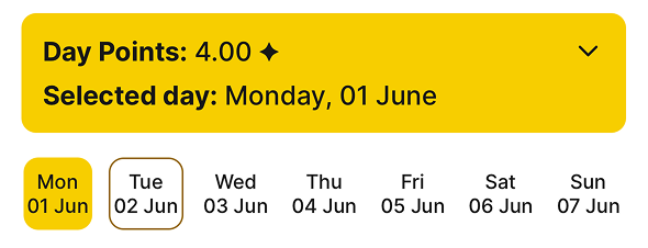 Habit Bank weekly habit overview screen